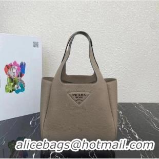 Famous Brand Prada Flou Leather Tote Bag 1BG335 Grey