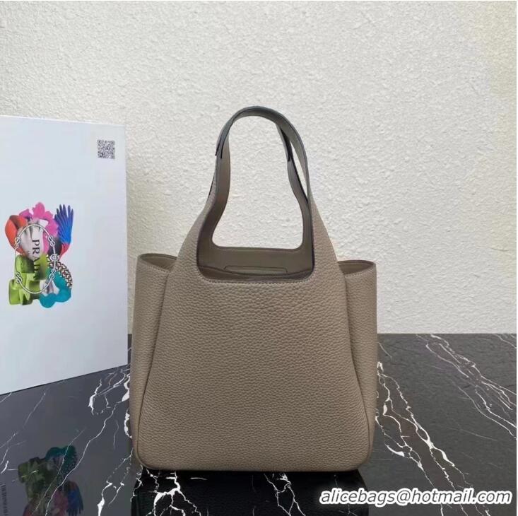 Famous Brand Prada Flou Leather Tote Bag 1BG335 Grey