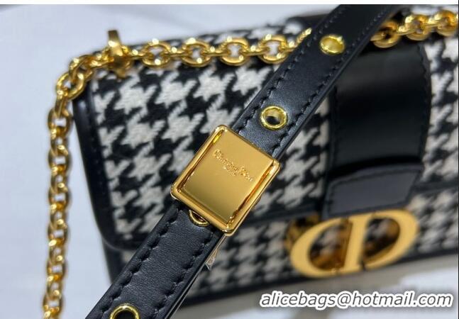 Promotional Dior 30 Montaigne East-West Bag with Chain in Black and White Houndstooth Embroidery CD5011