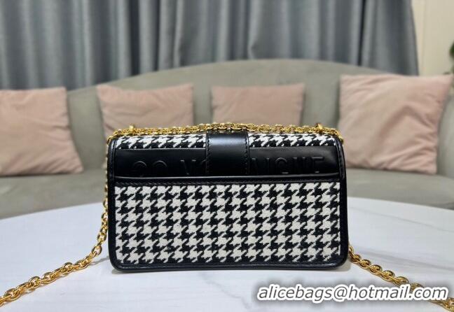 Promotional Dior 30 Montaigne East-West Bag with Chain in Black and White Houndstooth Embroidery CD5011