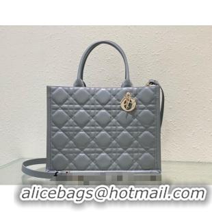 Good Taste Dior Medium Tote Bag in Cannage Calfskin DR111501 Grey