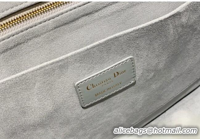 Good Taste Dior Medium Tote Bag in Cannage Calfskin DR111501 Grey