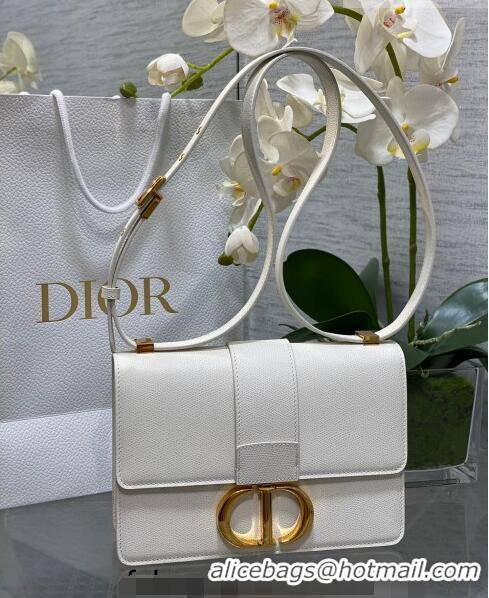 Good Looking Dior 30 Montaigne Bag in Grained Calfskin DR111502 White 2023