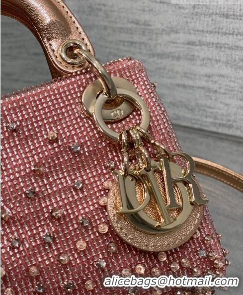 Top Design Dior Lady Dior Micro Bag in Beads and Crystals Embroidery 1115 Pink 2023