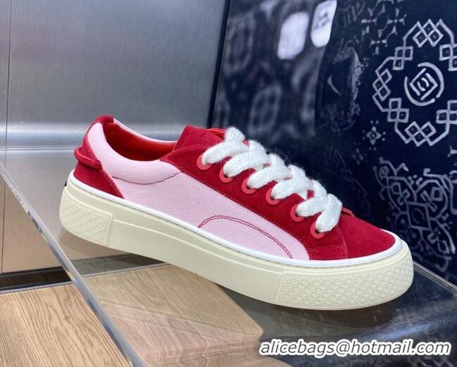 Hot Style Dior B33 Low-top Sneakers in Fabric and Suede Light Pink/Red 103092