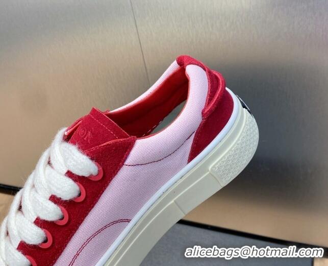 Hot Style Dior B33 Low-top Sneakers in Fabric and Suede Light Pink/Red 103092