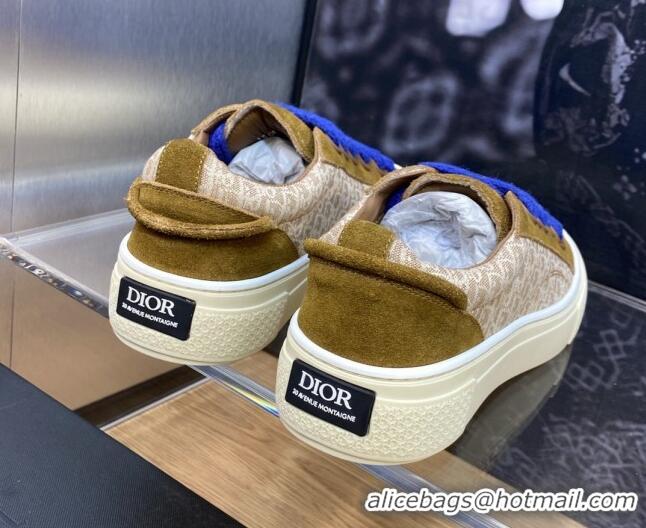 Pretty Style Dior B33 Low-top Sneakers in Oblique Jacquard and Suede Beige/Brown 103094