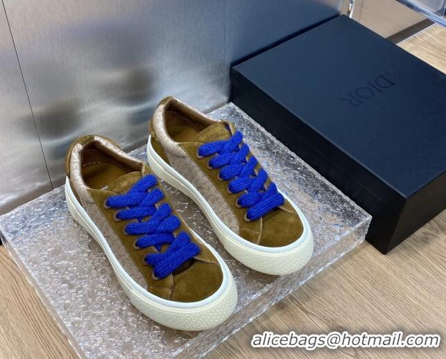 Pretty Style Dior B33 Low-top Sneakers in Oblique Jacquard and Suede Beige/Brown 103094