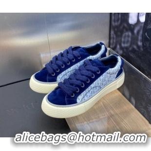 Top Grade Dior B33 Low-top Sneakers in Oblique Jacquard and Suede Light/Dark Blue 103095