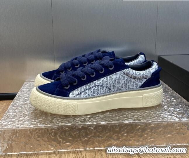 Top Grade Dior B33 Low-top Sneakers in Oblique Jacquard and Suede Light/Dark Blue 103095