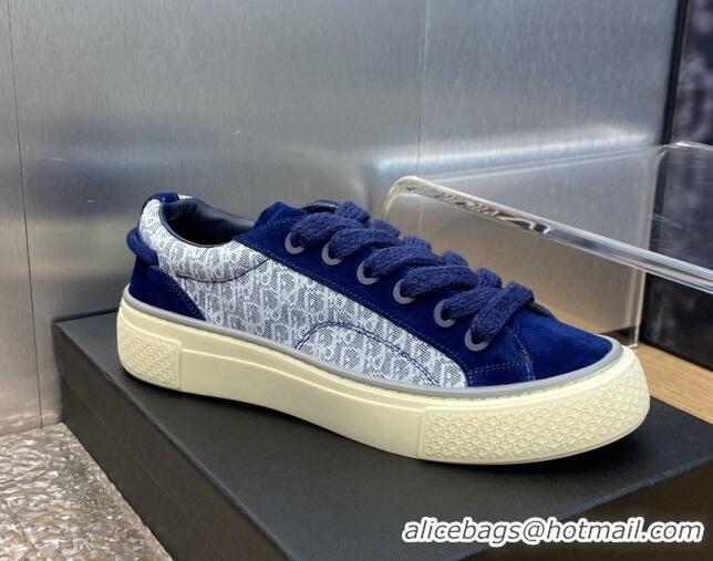 Top Grade Dior B33 Low-top Sneakers in Oblique Jacquard and Suede Light/Dark Blue 103095