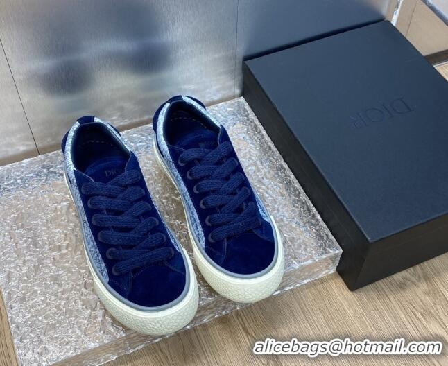 Top Grade Dior B33 Low-top Sneakers in Oblique Jacquard and Suede Light/Dark Blue 103095