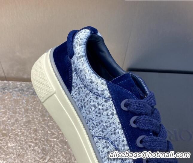 Top Grade Dior B33 Low-top Sneakers in Oblique Jacquard and Suede Light/Dark Blue 103095