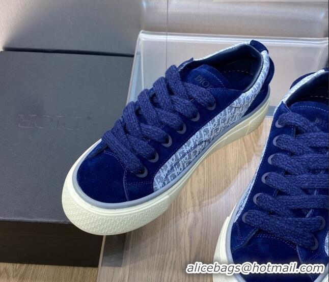 Top Grade Dior B33 Low-top Sneakers in Oblique Jacquard and Suede Light/Dark Blue 103095