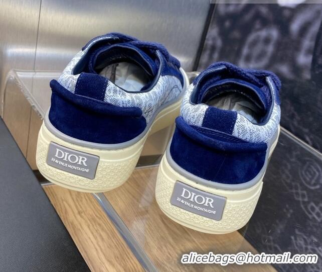 Top Grade Dior B33 Low-top Sneakers in Oblique Jacquard and Suede Light/Dark Blue 103095