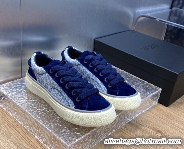 Top Grade Dior B33 Low-top Sneakers in Oblique Jacquard and Suede Light/Dark Blue 103095