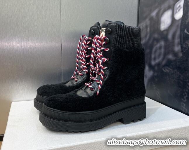 Affordable Price Dior D-Hike Ankle Boots in Wool and Calfskin Black 103105