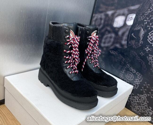 Affordable Price Dior D-Hike Ankle Boots in Wool and Calfskin Black 103105