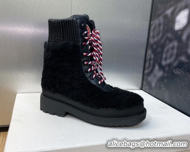 Affordable Price Dior D-Hike Ankle Boots in Wool and Calfskin Black 103105