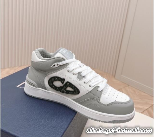 Low Cost Dior B57 Mid-Top Sneakers in Smooth Calfskin with Oblique Jacquard CD Grey/White 106108