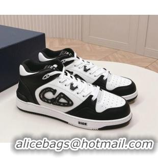 Low Price Dior B57 Mid-Top Sneakers in Smooth Calfskin with Oblique Jacquard CD Black/White 106109