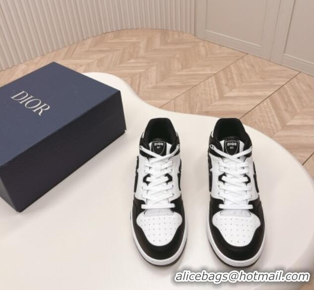 Low Price Dior B57 Mid-Top Sneakers in Smooth Calfskin with Oblique Jacquard CD Black/White 106109