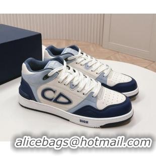 Stylish Dior B57 Mid-Top Sneakers in Smooth Calfskin Blue/Light Blue 106112