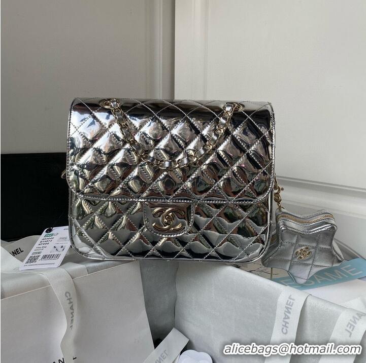 Super Quality Chanel 24C Original Leather Star Backpack Bag AS4649 Silver