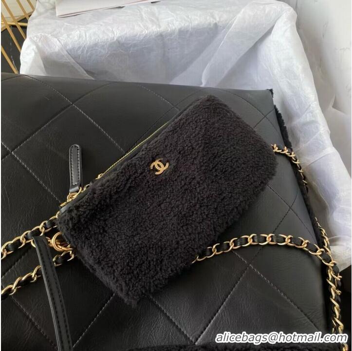 Promotional CHANEL 22 HANDBAG Sheepskin & Gold-Tone Metal AS3260 Black