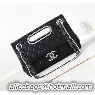 Buy Cheap Chanel Original Leather Pearl CC LOGO Bag AS4221 Black