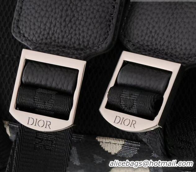 Promotional Dior Rider Backpack Bag in Beige and Black Maxi Dior Oblique Jacquard CD9056