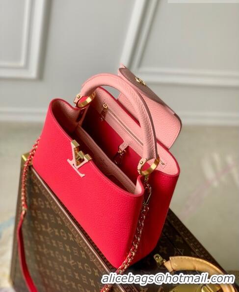 Best Price Louis Vuitton Capucines BB Bag in Taurillon Leather M21689 Rose/Pink