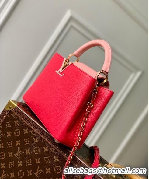 Best Price Louis Vuitton Capucines BB Bag in Taurillon Leather M21689 Rose/Pink