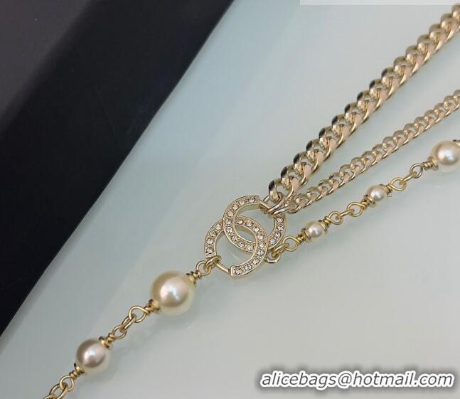 Trendy Design Chanel Heart Chain Belt with Pearls 120899