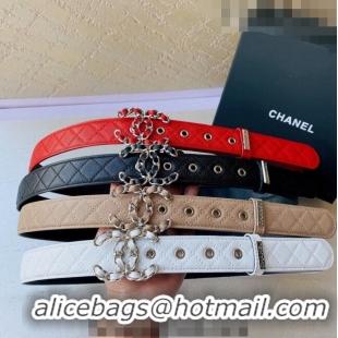 Luxury Cheap Chanel Grained Leather Belt 3cm with Chain CC CH0107