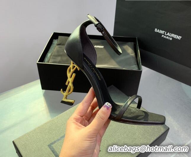 Popular Style Saint Laurent Opyum Sandals in Smooth Calfskin Black/Gold 110631