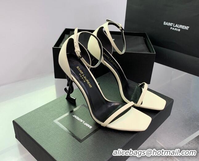 Unique Style Saint Laurent Opyum Sandals in Smooth Calfskin White 110632