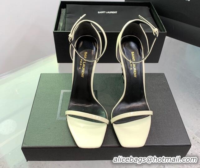 Unique Style Saint Laurent Opyum Sandals in Smooth Calfskin White 110632