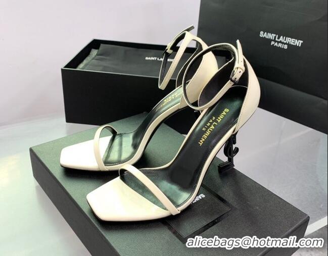 Unique Style Saint Laurent Opyum Sandals in Smooth Calfskin White 110632