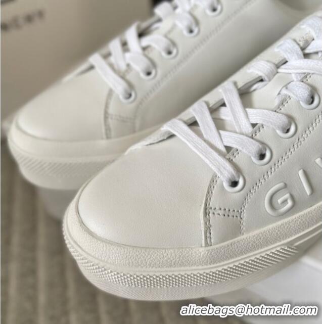 Top Design Givenchy City Sport Sneakers in GIVENCHY Leather All White 401040