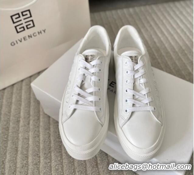 Top Design Givenchy City Sport Sneakers in GIVENCHY Leather All White 401040