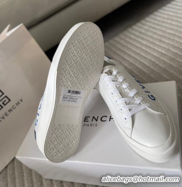 Shop Duplicate Givenchy City Sport Sneakers in GIVENCHY Leather White/Blue 401042