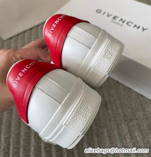 Luxury Givenchy City Sport Sneakers in GIVENCHY Leather White/Red 401044