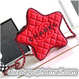 Luxury Cheap Chanel 24C Star Bag Satin AS4579 Red