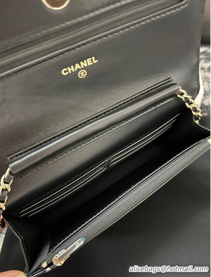 Top Design Chanel CLASSIC WALLET ON CHAIN AP0250 Black