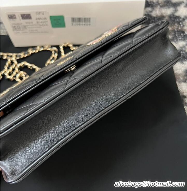 Top Design Chanel CLASSIC WALLET ON CHAIN AP0250 Black