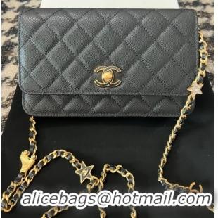 Famous Brand Chanel WALLET ON CHAIN AP3580 Black