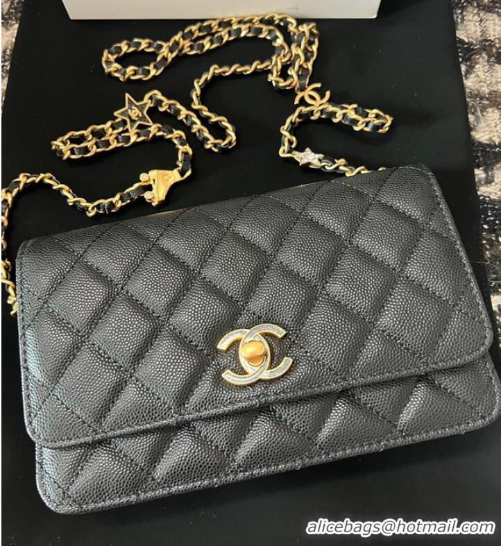 Famous Brand Chanel WALLET ON CHAIN AP3580 Black