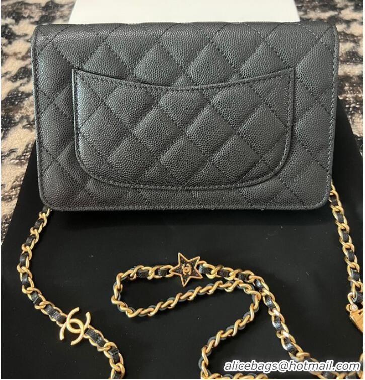 Famous Brand Chanel WALLET ON CHAIN AP3580 Black