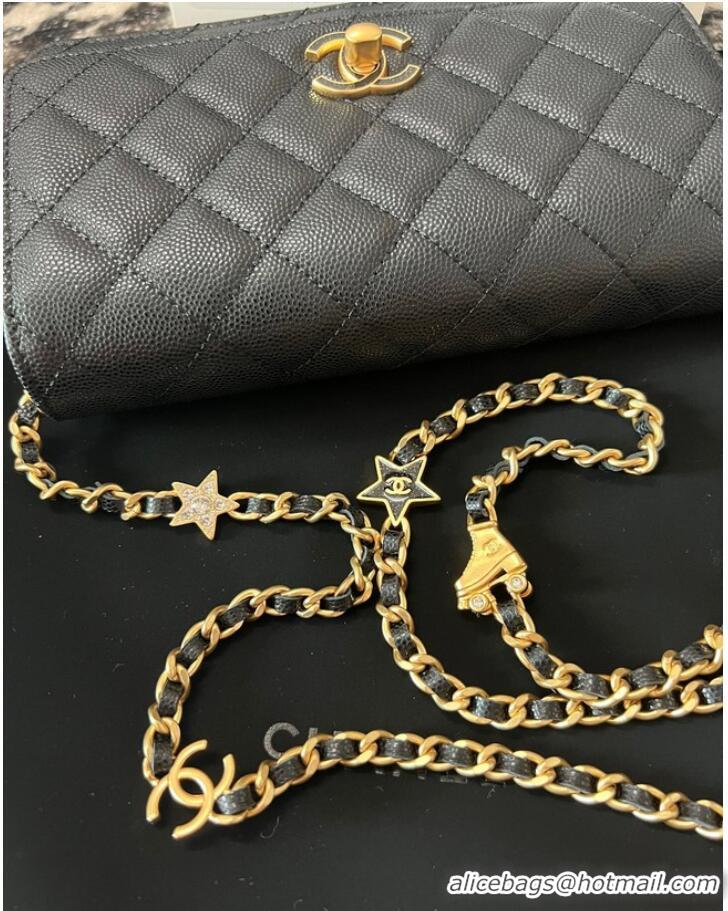 Famous Brand Chanel WALLET ON CHAIN AP3580 Black